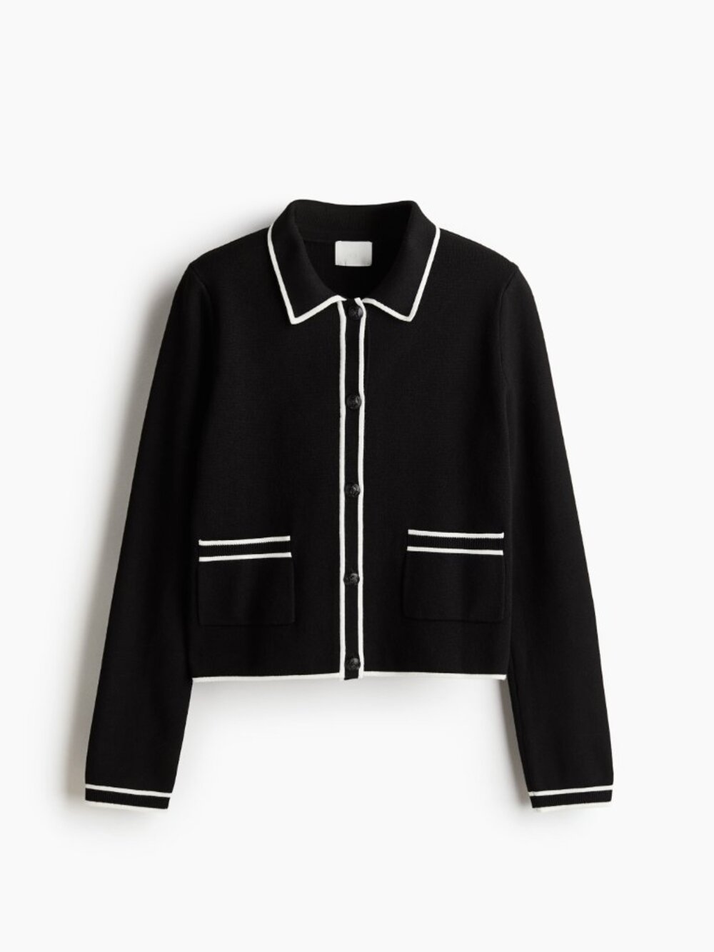 H&M Cardigan with Collar Black and White